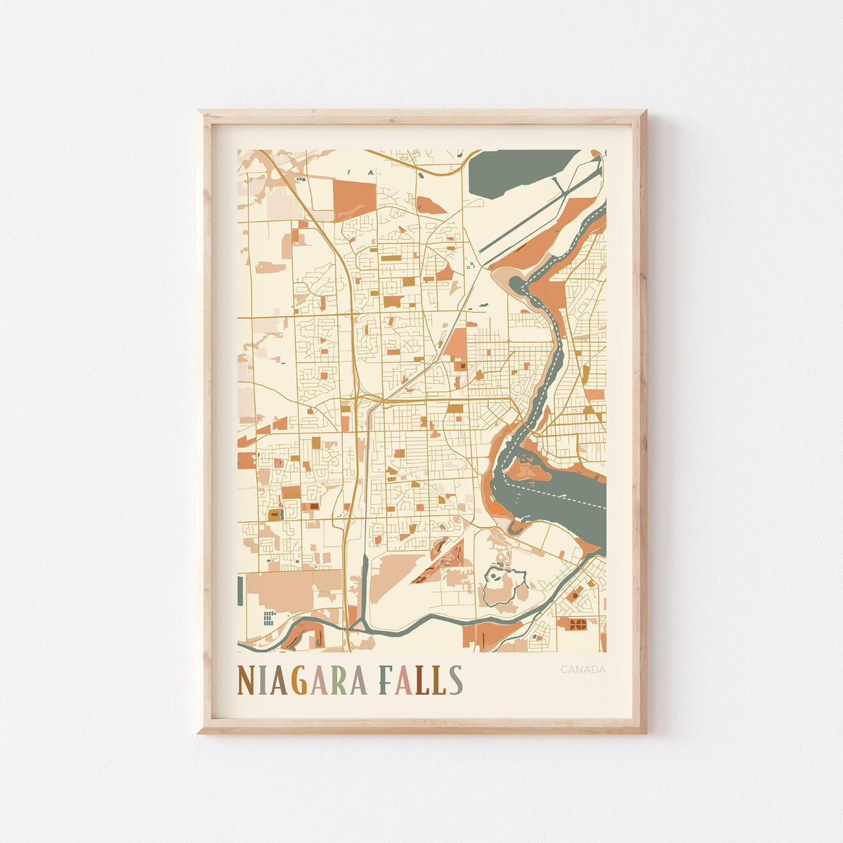niagara falls, ontario map poster - image 1