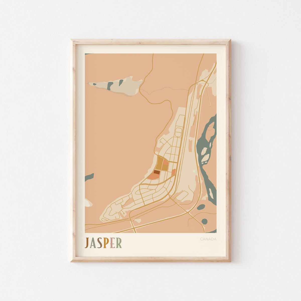 jasper, alberta map poster - image 1