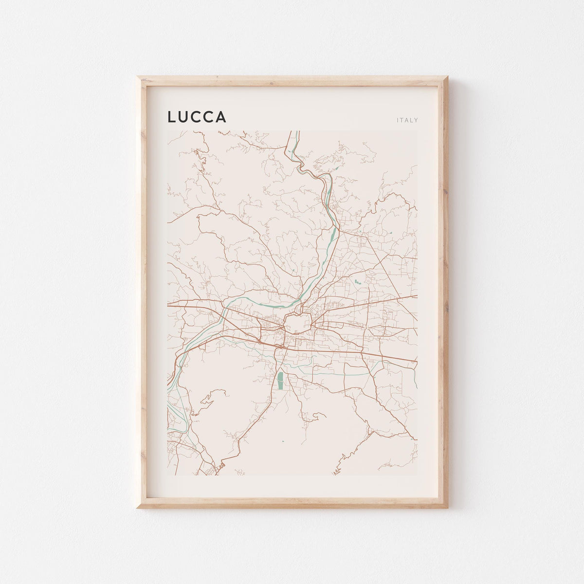 lucca italy map poster - image 1