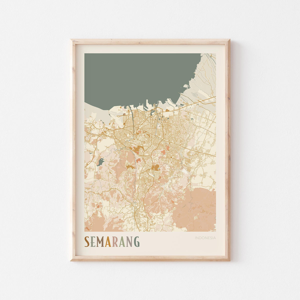 semarang, indonesia map poster - image 1