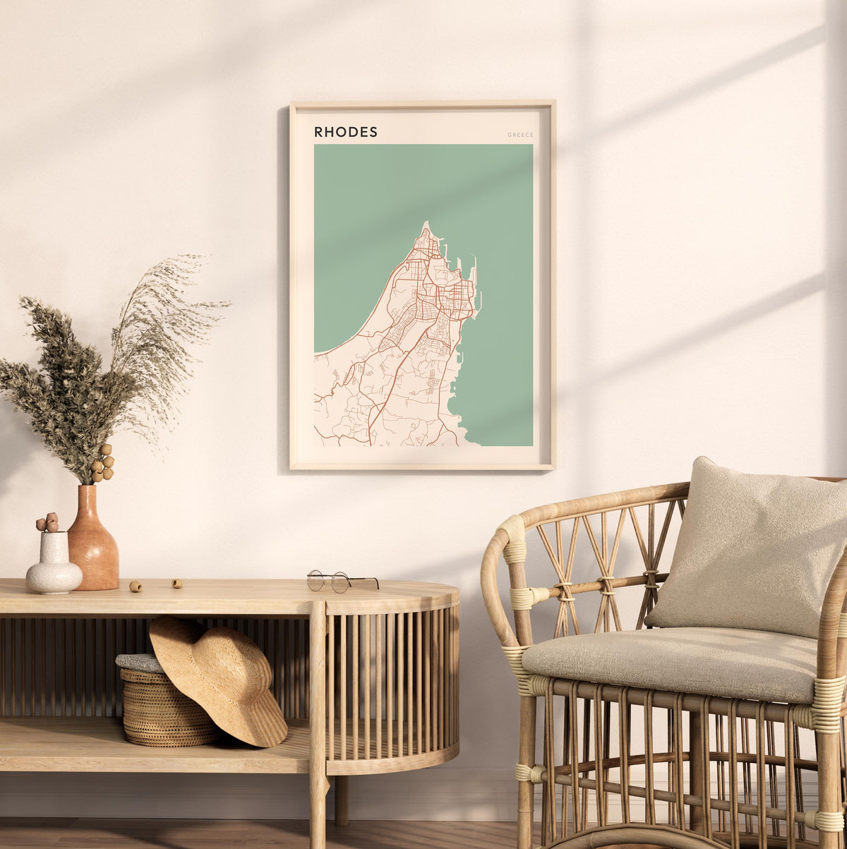 rhodes greece map poster - image 3