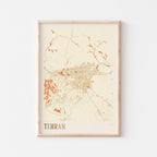 tehran, iran map poster - image 1