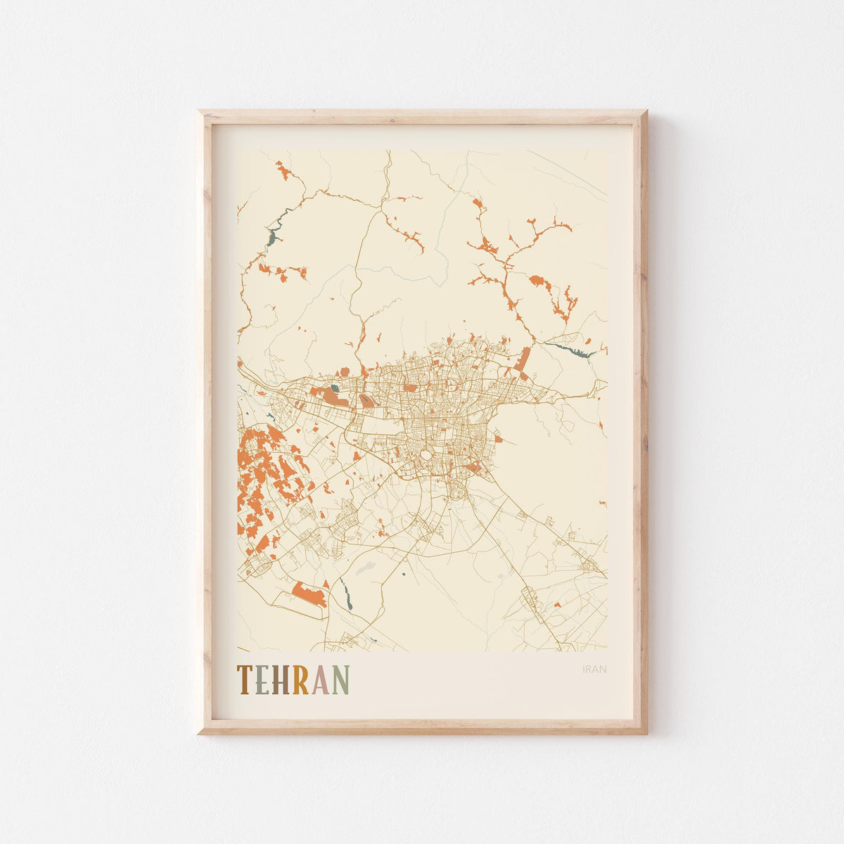 tehran, iran map poster - image 1