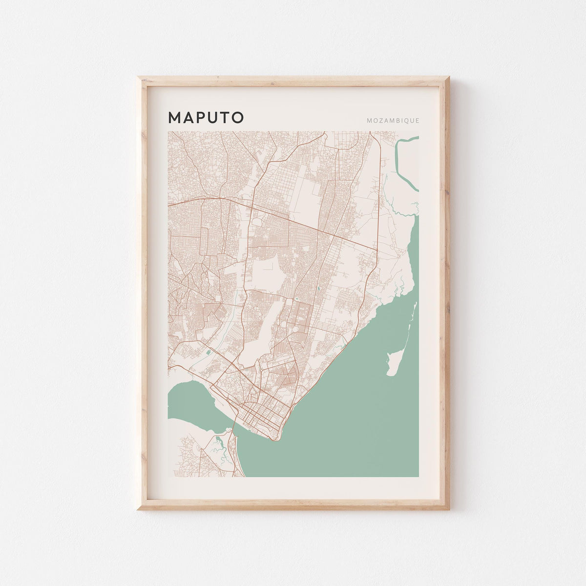 maputo, mozambique map poster - image 1