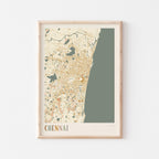 chennai, india map poster - image 1