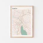 zurich switzerland map poster - image 1