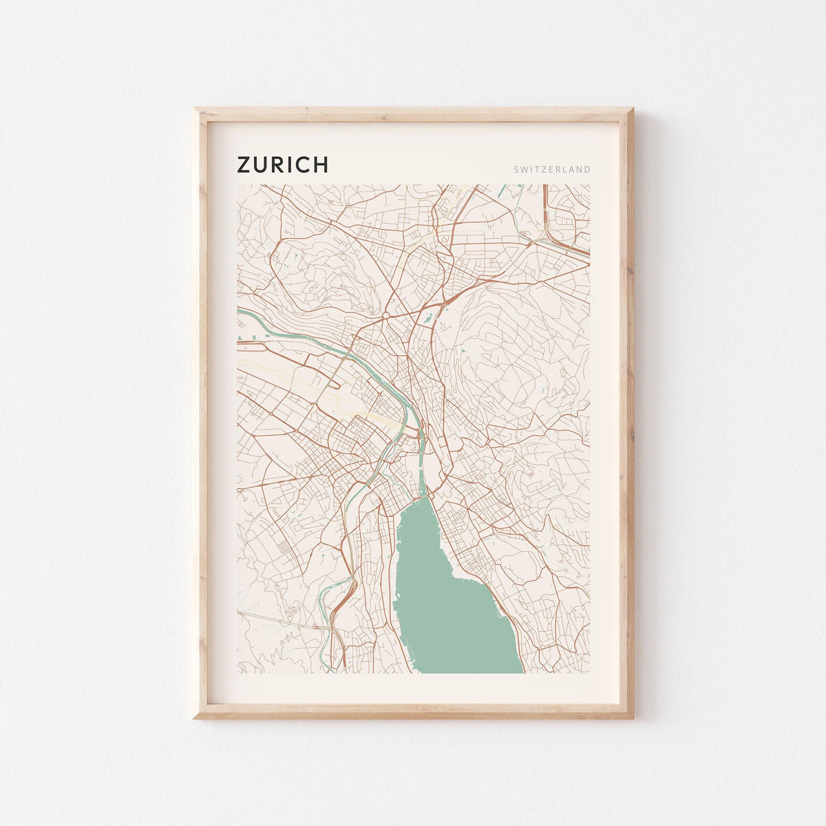 zurich switzerland map poster - image 1