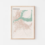 kinshasa, democratic republic of the congo map poster - image 1