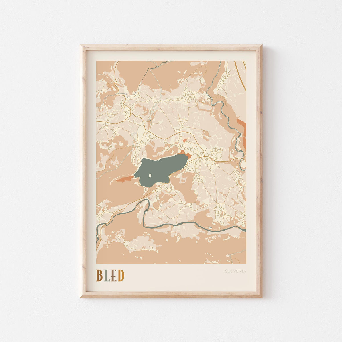 bled slovenia map poster - image 1