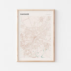 harare, zimbabwe map poster - image 1