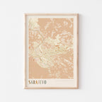 sarajevo bosnia and herzegovina map poster - image 1