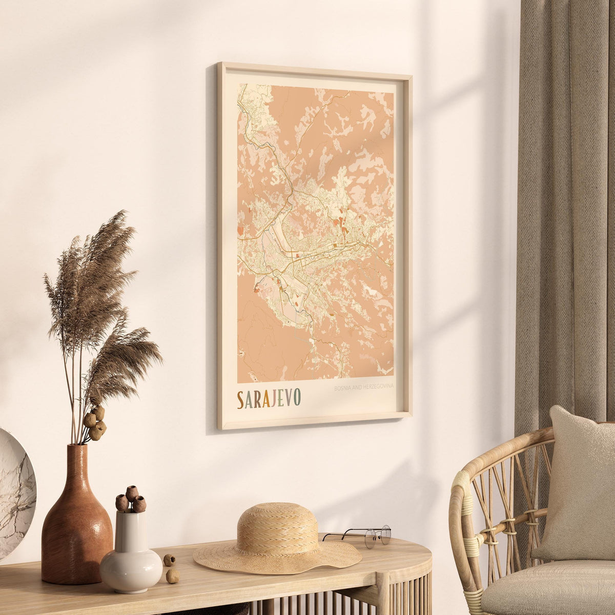 sarajevo bosnia and herzegovina map poster - image 2