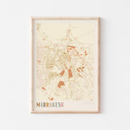 marrakesh, morocco map poster - image 1
