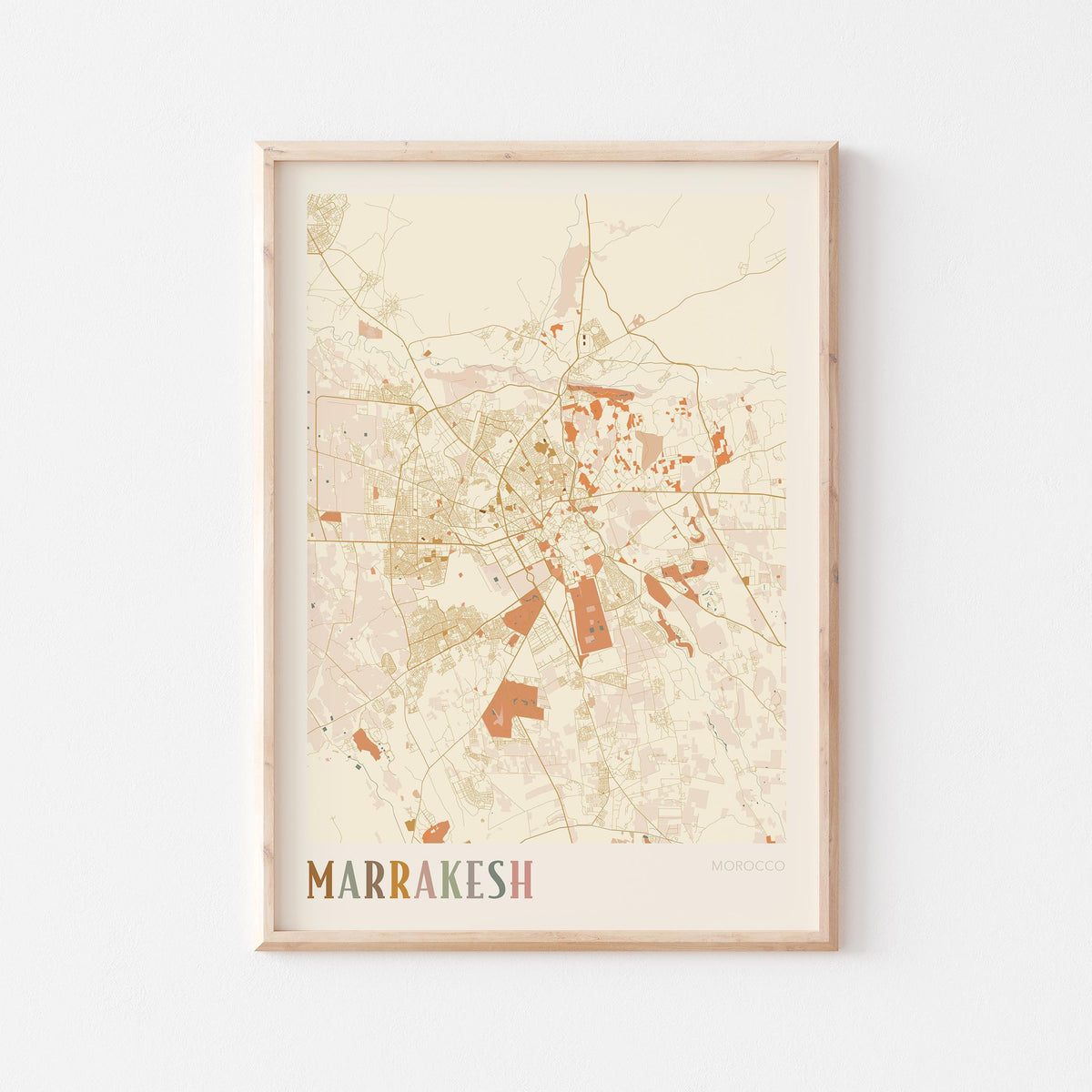 marrakesh, morocco map poster - image 1