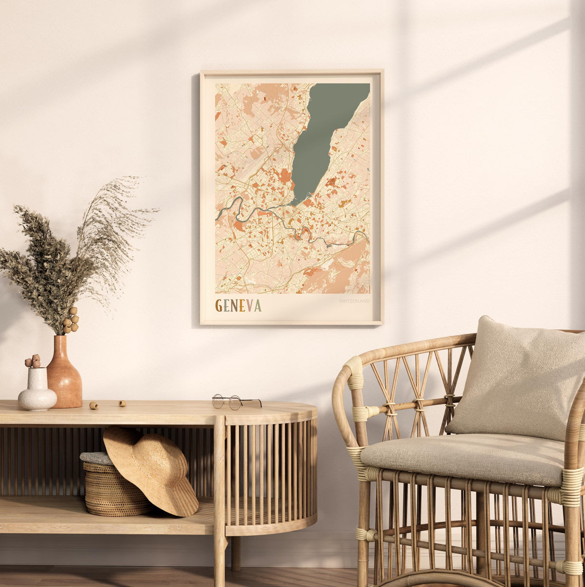 geneva switzerland map poster - image 3