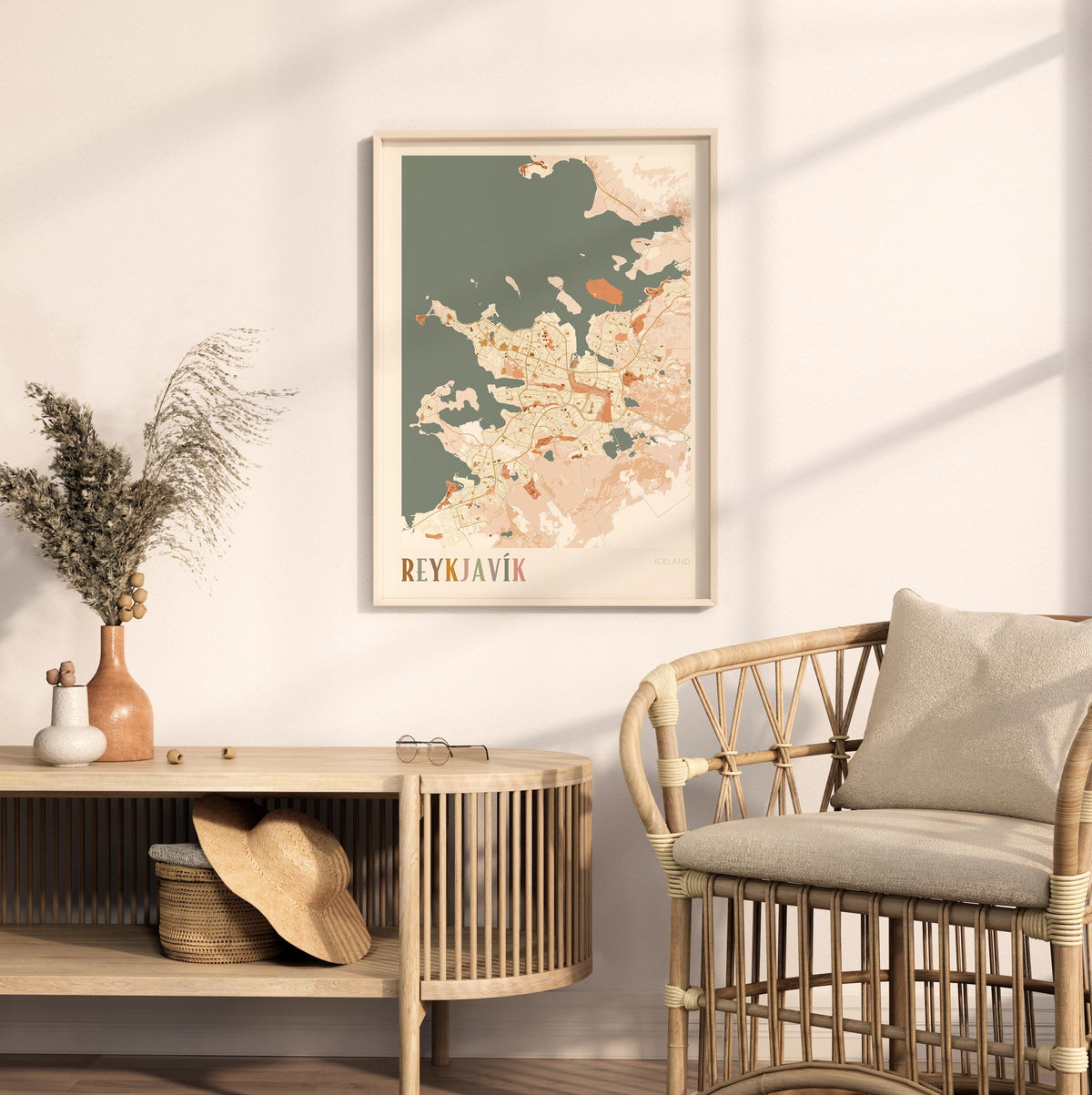 reykjavik iceland map poster - image 3