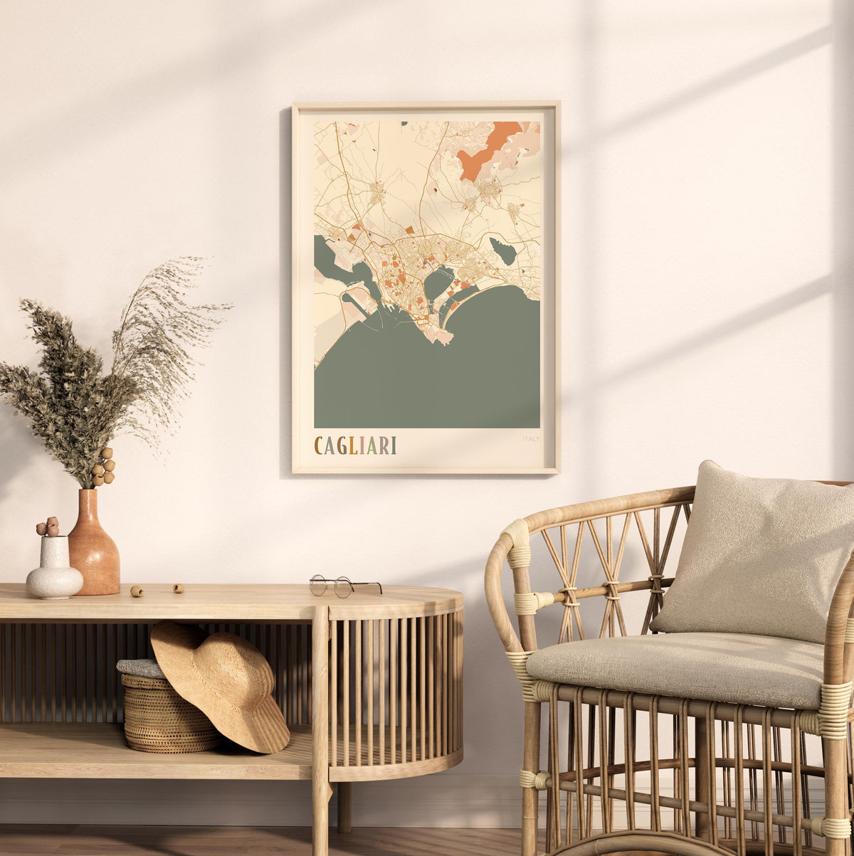 cagliari italy map poster - image 3