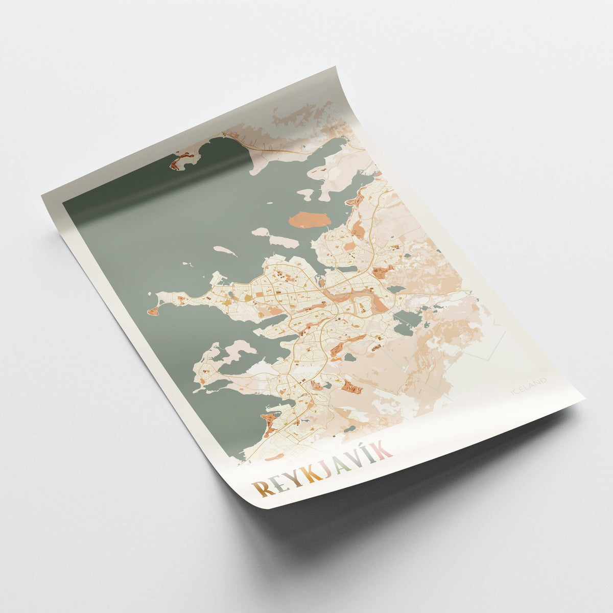 reykjavik iceland map poster - image 4