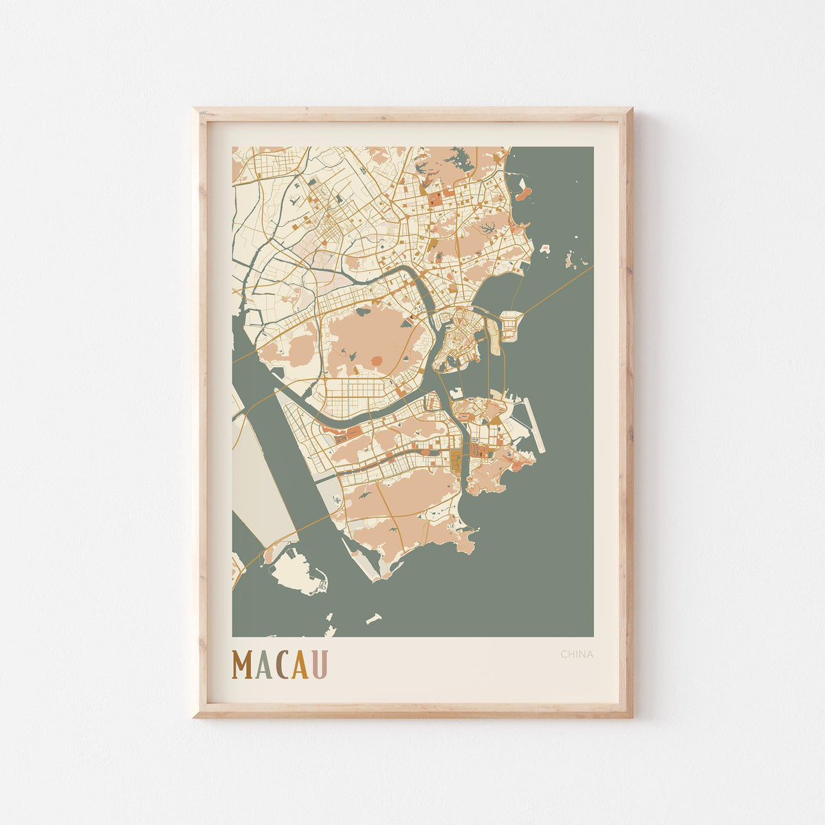 macau, china map poster - image 1