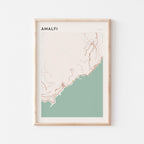 amalfi italy map poster - image 1