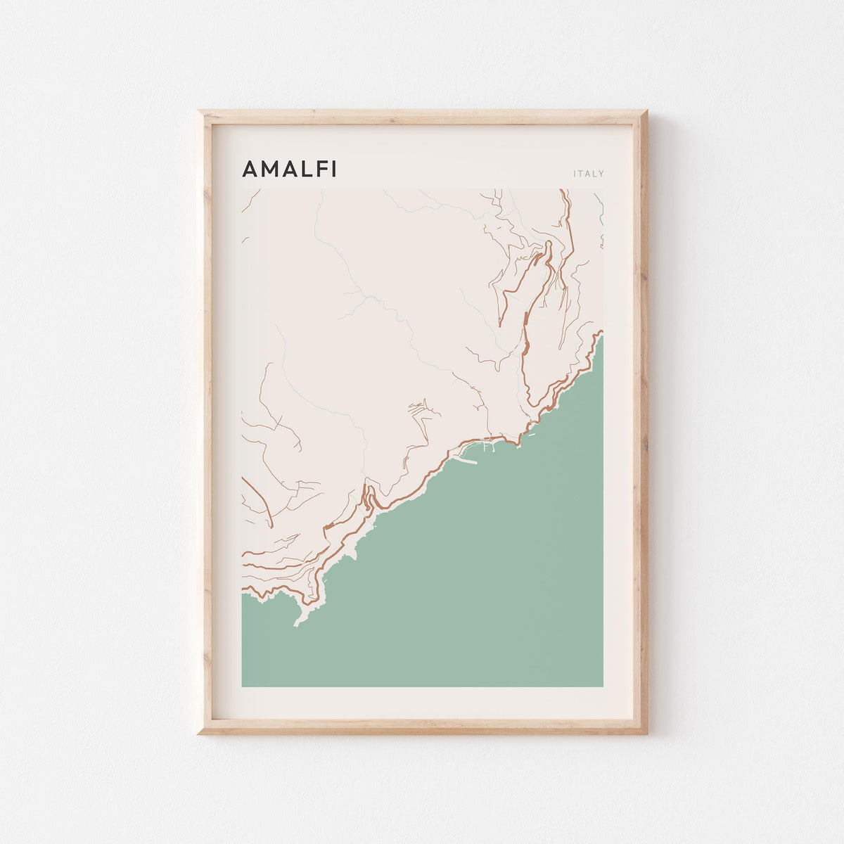 amalfi italy map poster - image 1