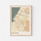 taichung, taiwan map poster - image 1