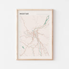 mostar bosnia and herzegovina map poster - image 1
