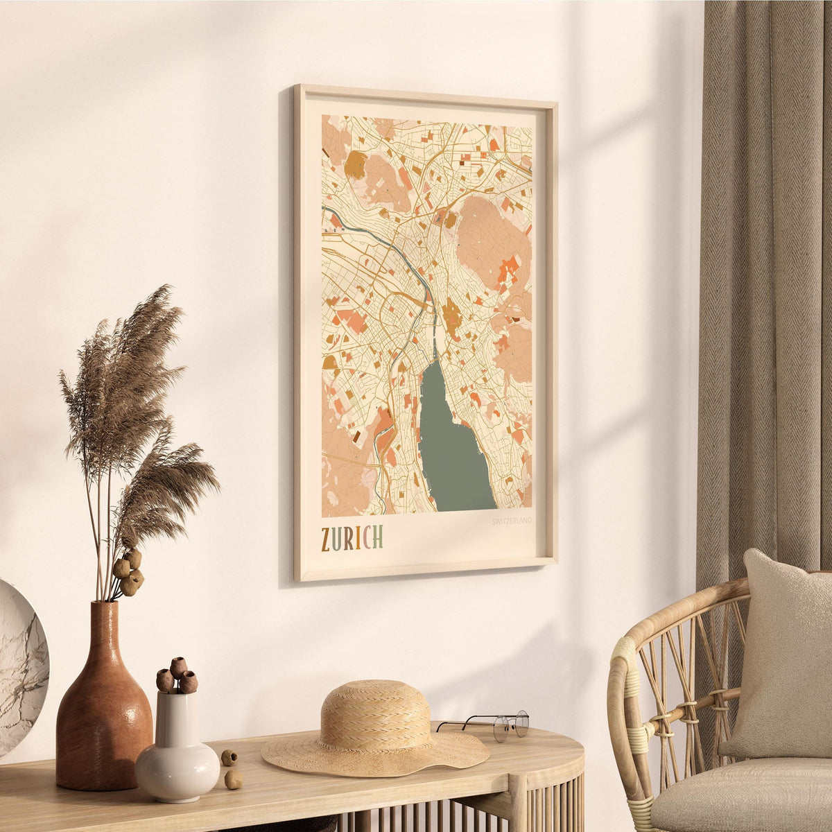 zurich switzerland map poster - image 2
