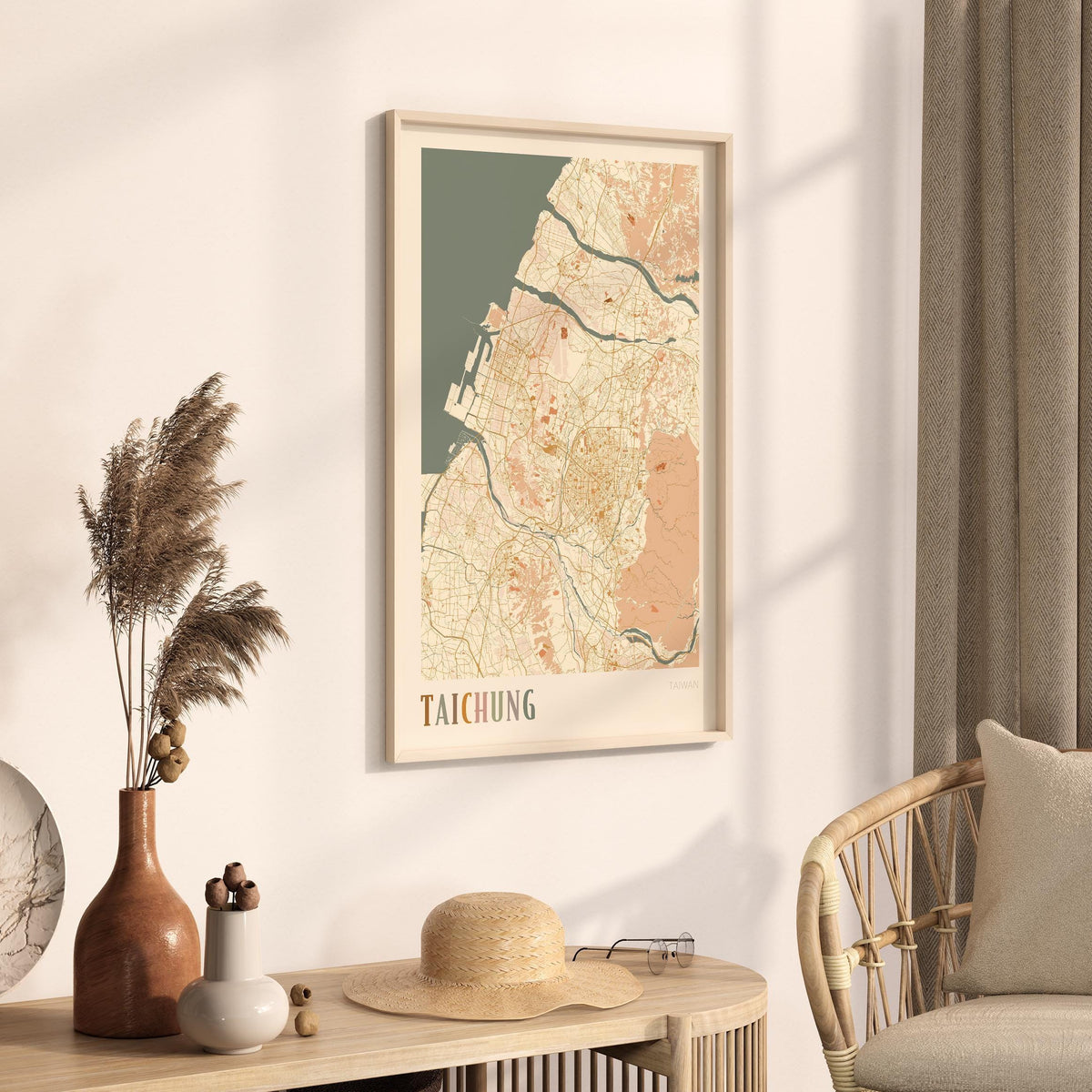 taichung, taiwan map poster - image 2