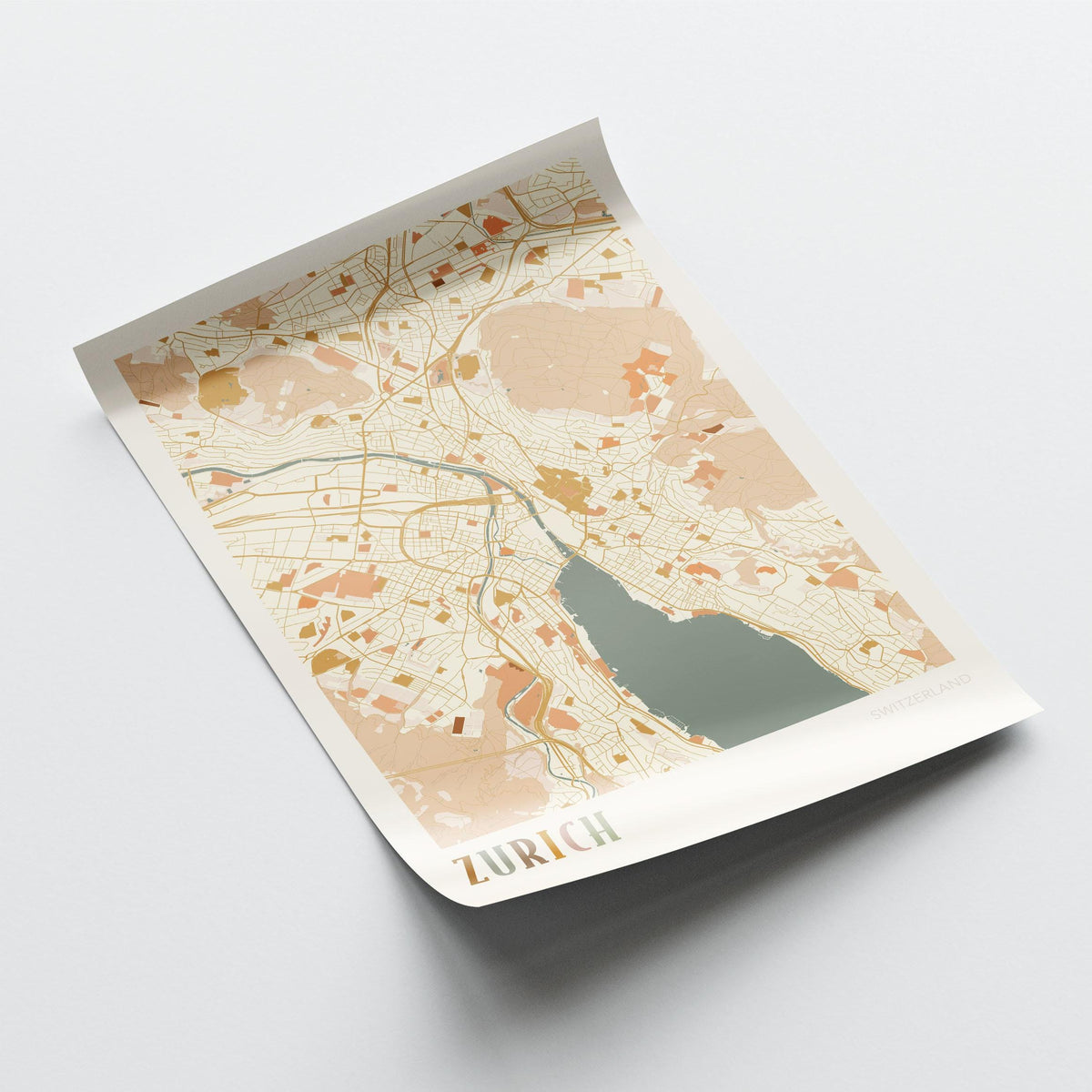zurich switzerland map poster - image 3