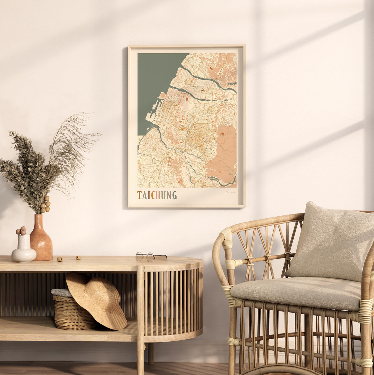 taichung, taiwan map poster - image 3