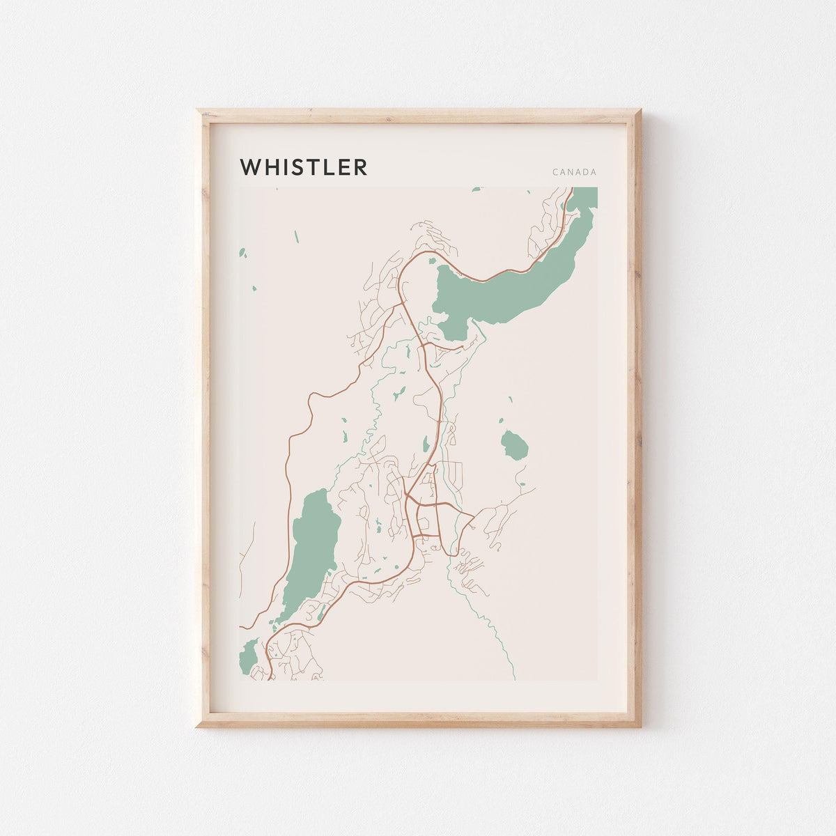 whistler, british columbia map poster - image 1