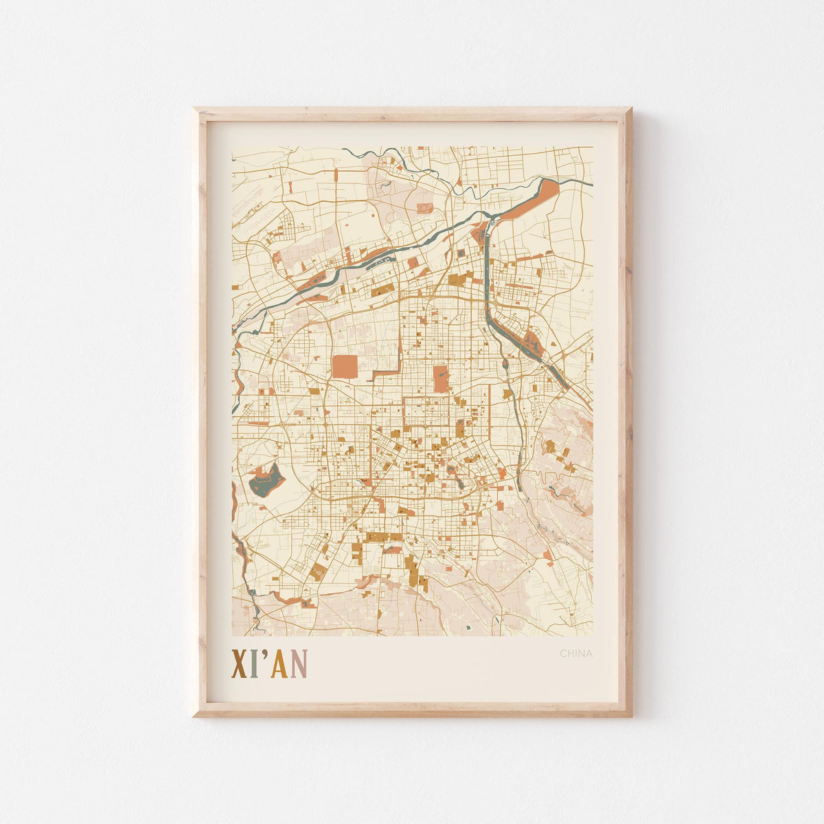 xian, china map poster - image 1