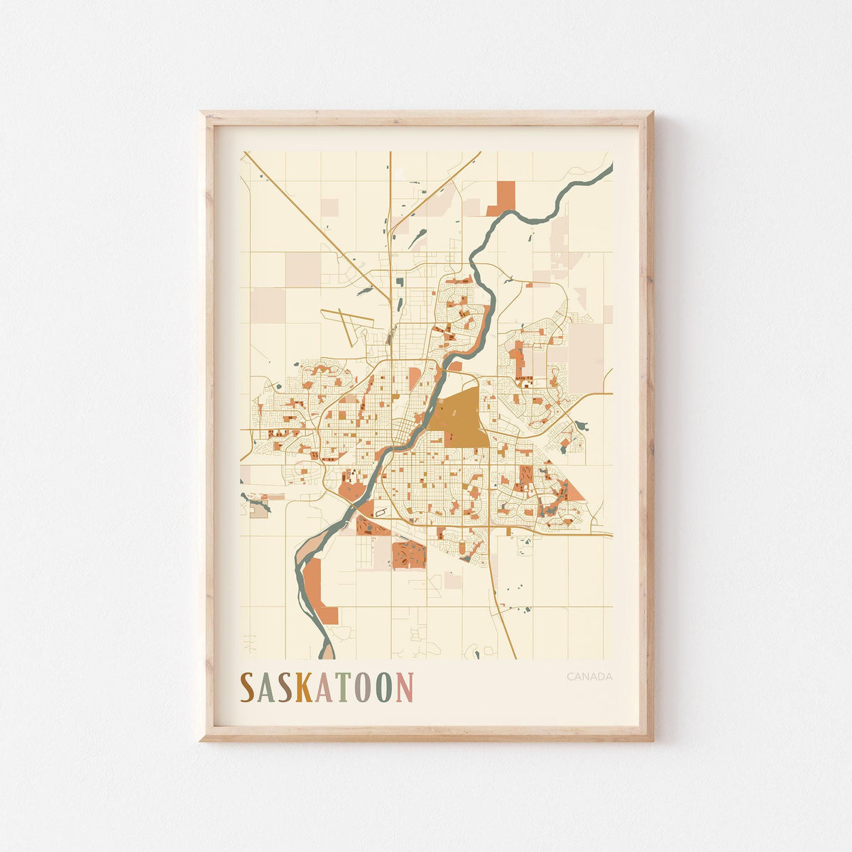 saskatoon, saskatchewan map poster - image 1