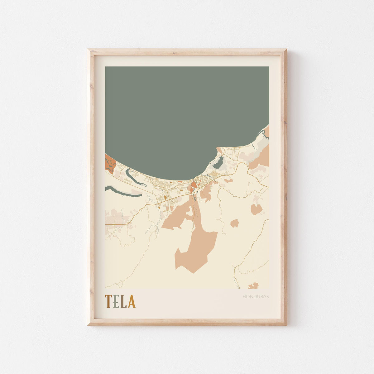 tela, honduras map poster - image 1