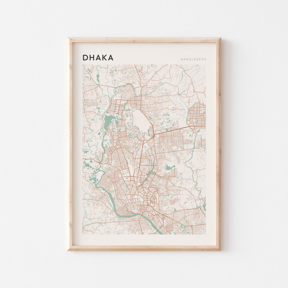 dhaka, bangladesh map poster - image 1