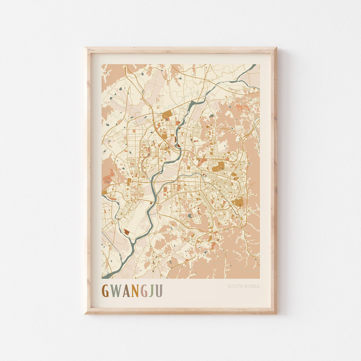 gwangju, south korea map poster - image 1