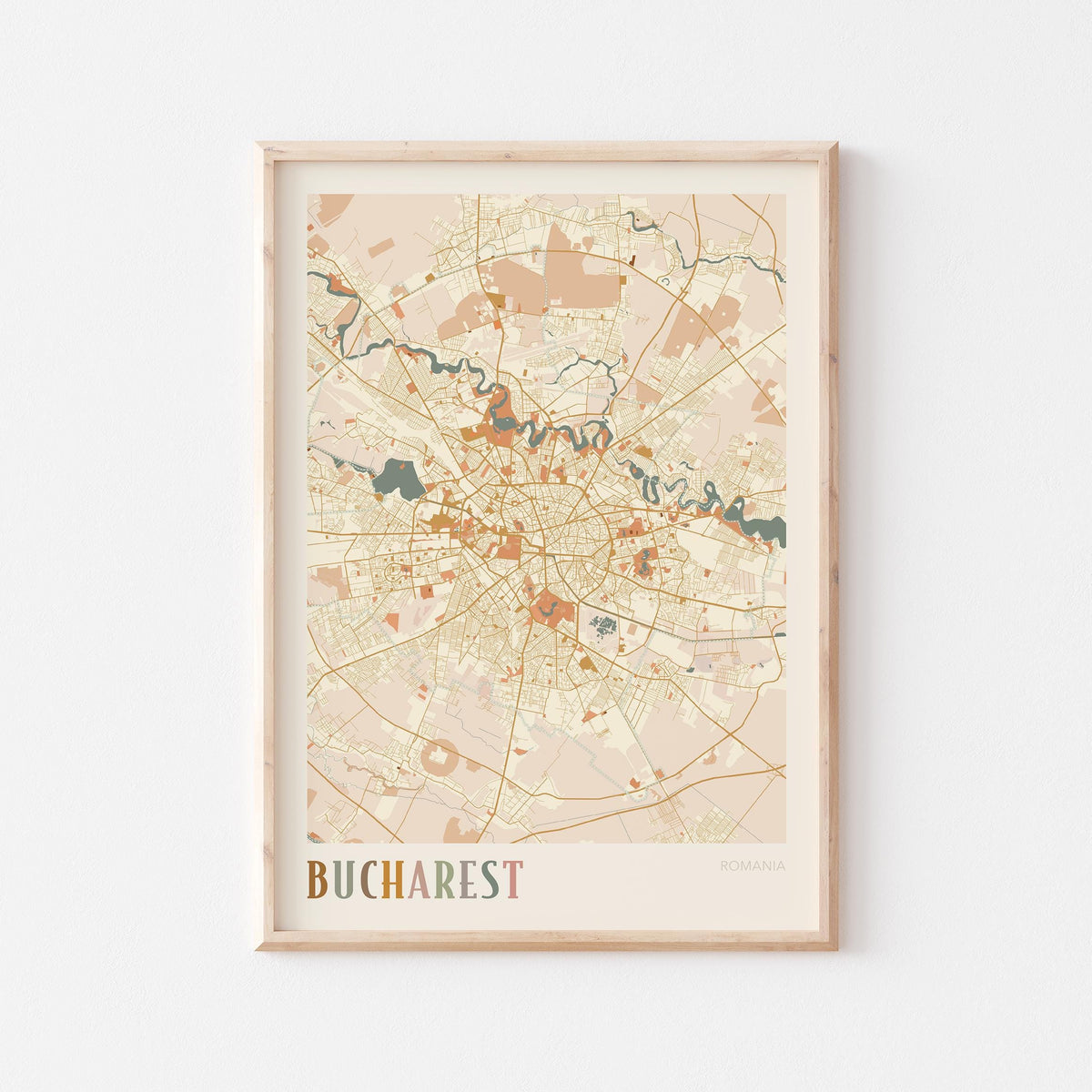 bucharest romania map poster - image 1