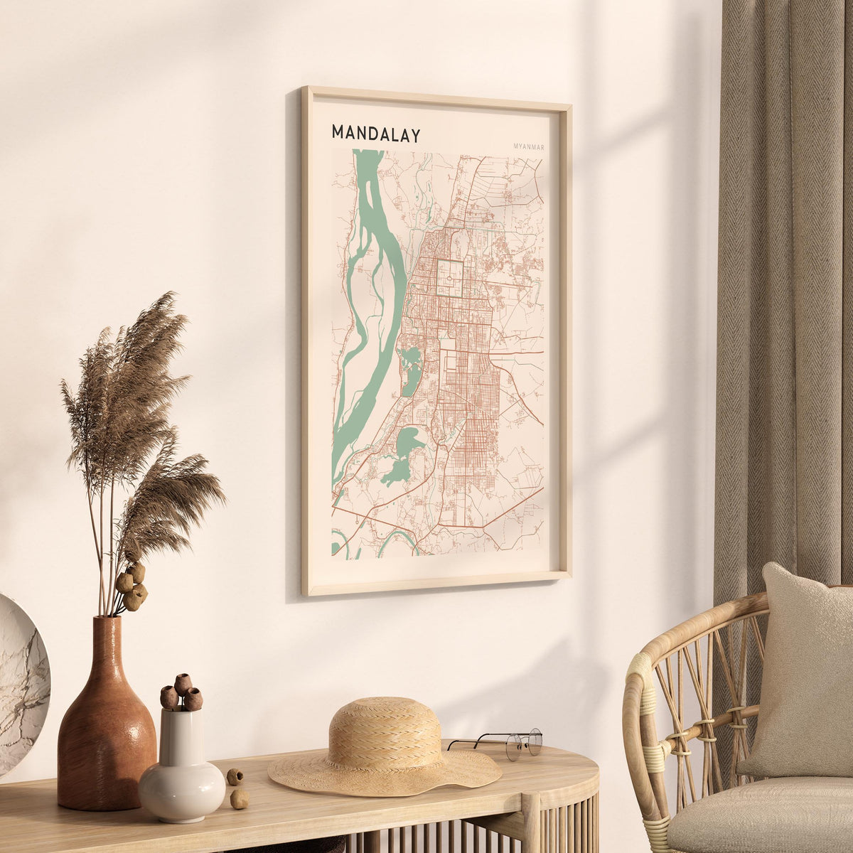 mandalay, myanmar map poster - image 2