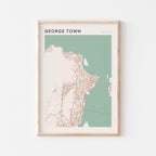 george town, malaysia map poster - image 1