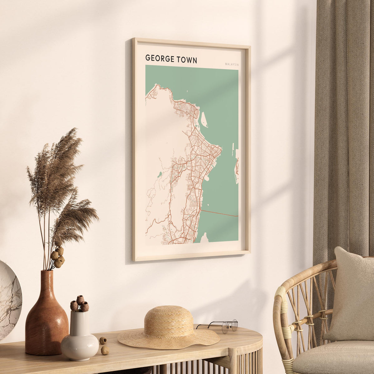 george town, malaysia map poster - image 2