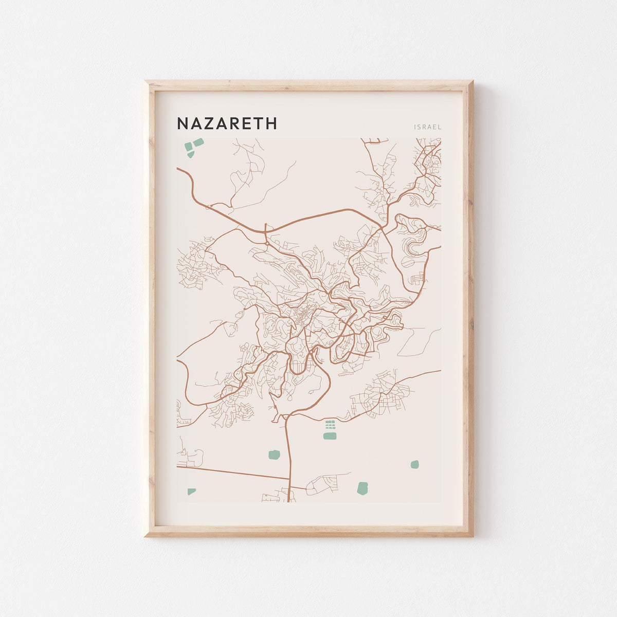 nazareth, israel map poster - image 1