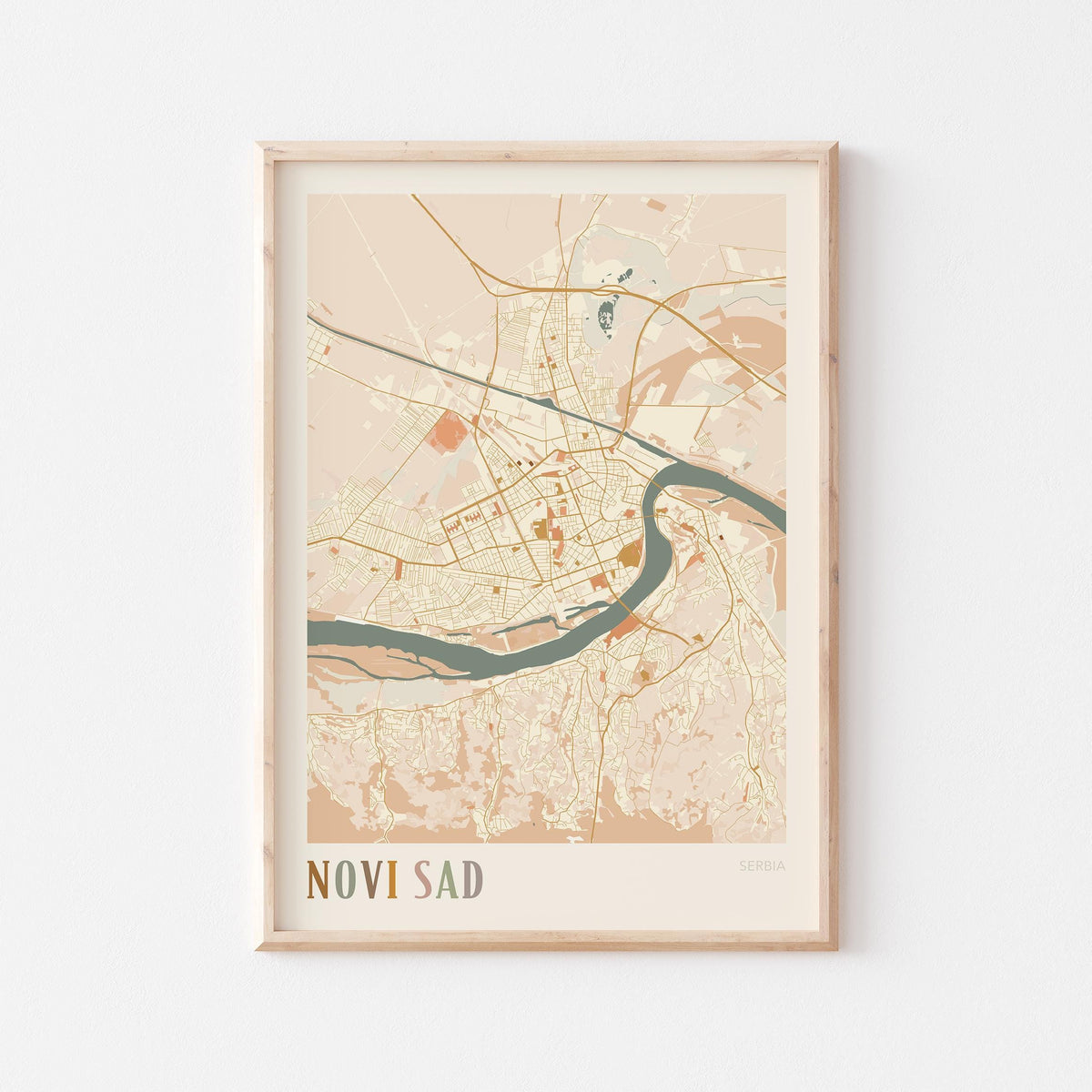 novi sad serbia map poster - image 1