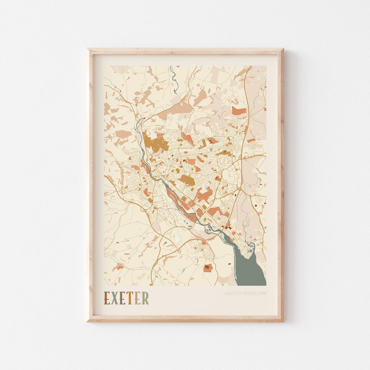 exeter, united kingdom map poster - image 1