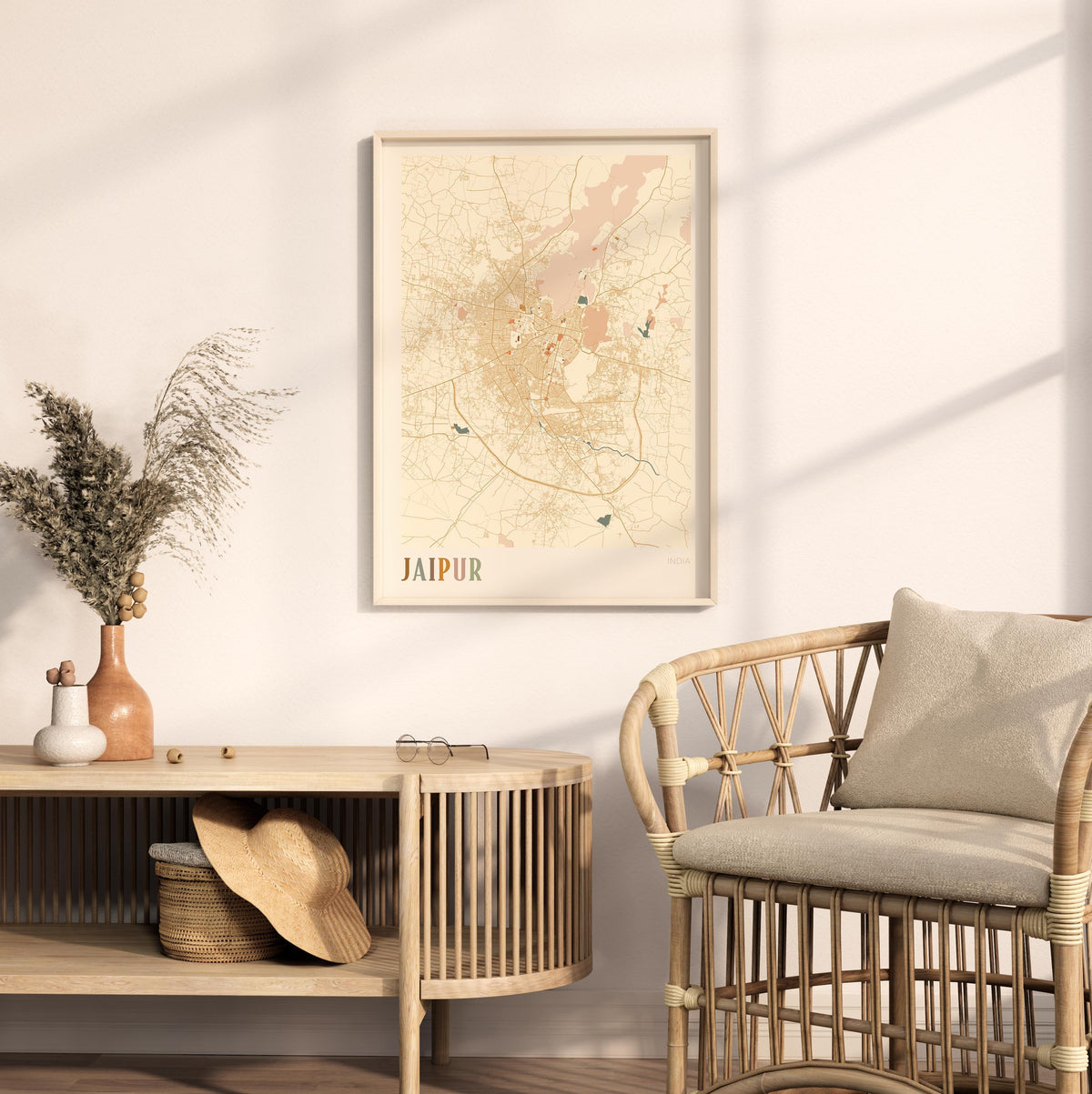 jaipur, india map poster - image 3