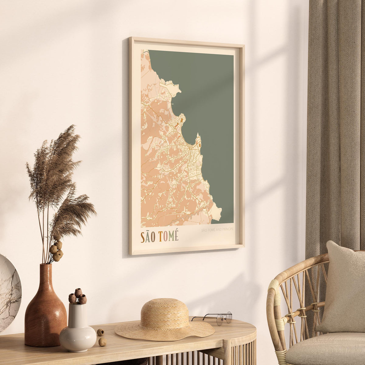 sao tome, sao tome and principe map poster - image 2