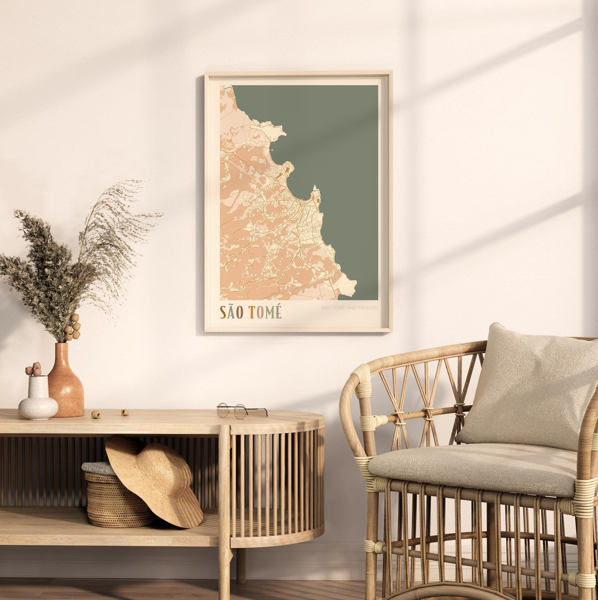 sao tome, sao tome and principe map poster - image 3