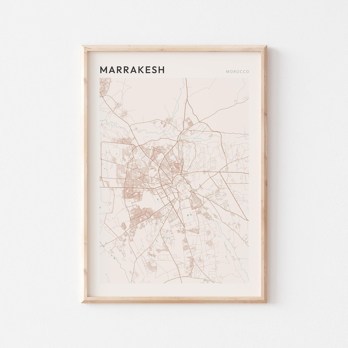 marrakesh, morocco map poster - image 1