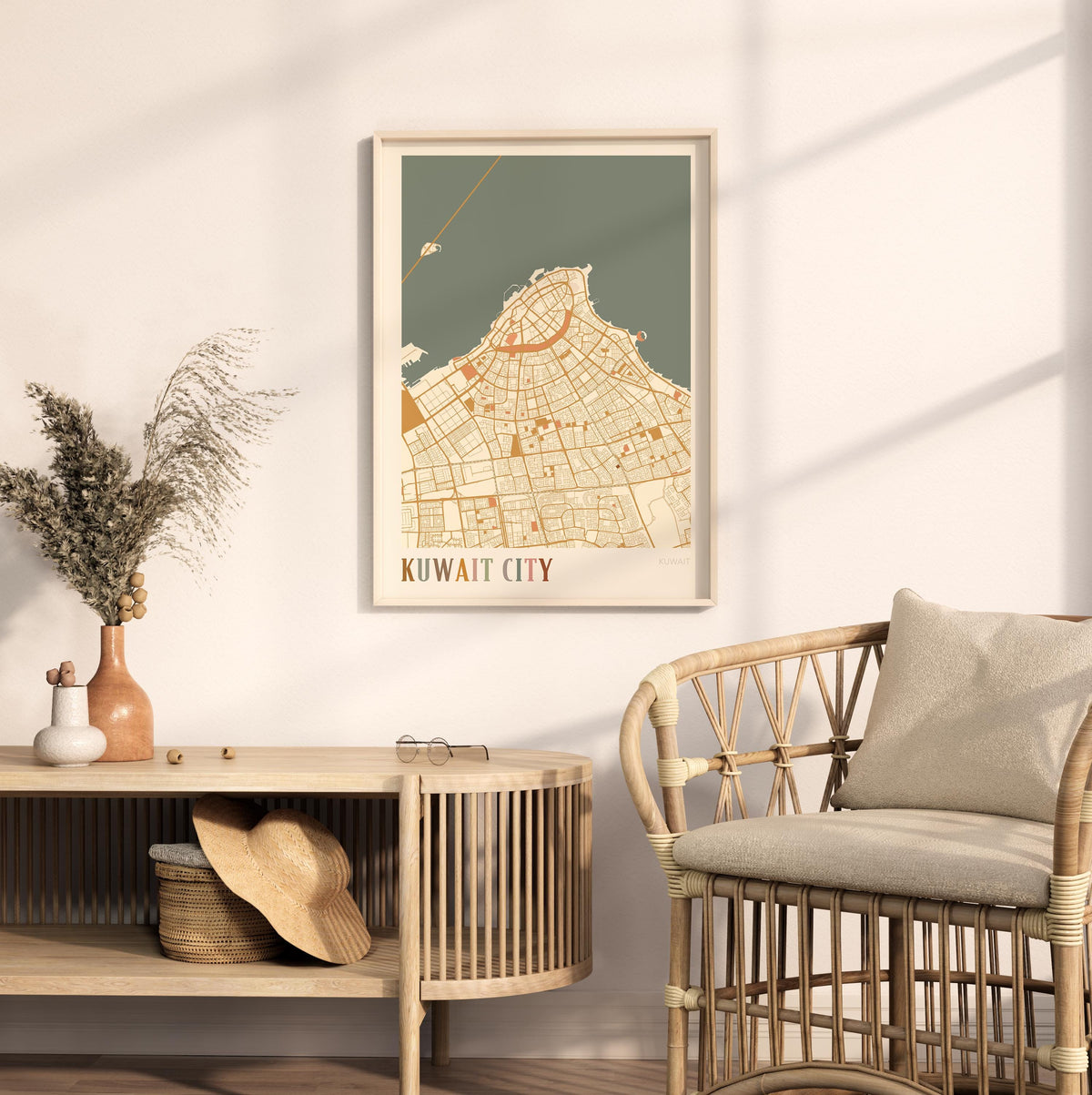 kuwait city, kuwait map poster - image 2
