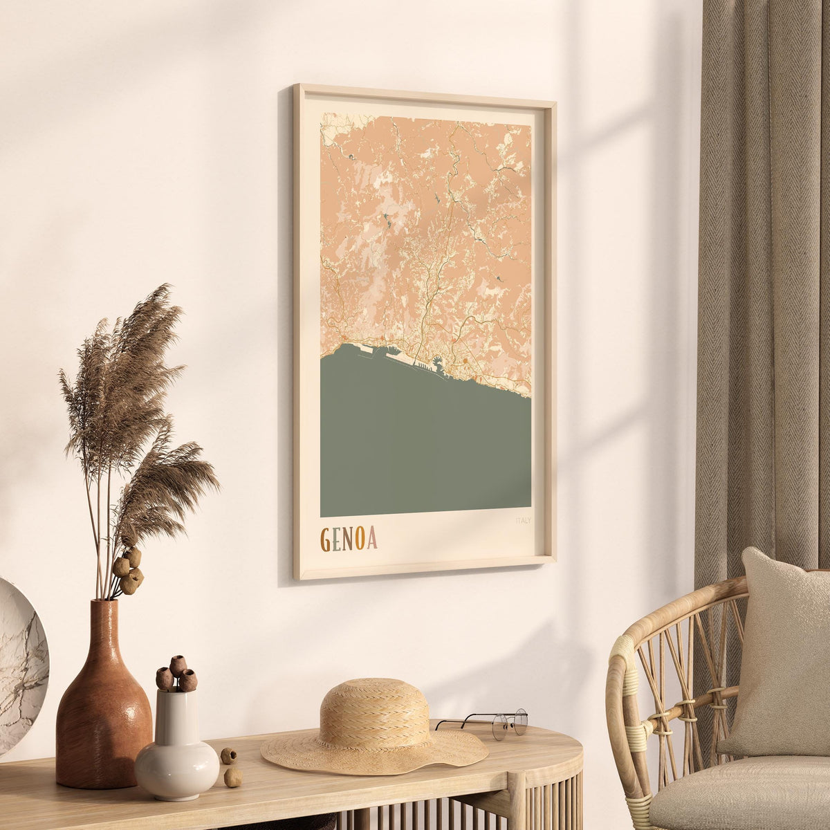 genoa italy map poster - image 2